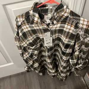 Urban Outfitters BDG Black Multi Flannel NWT